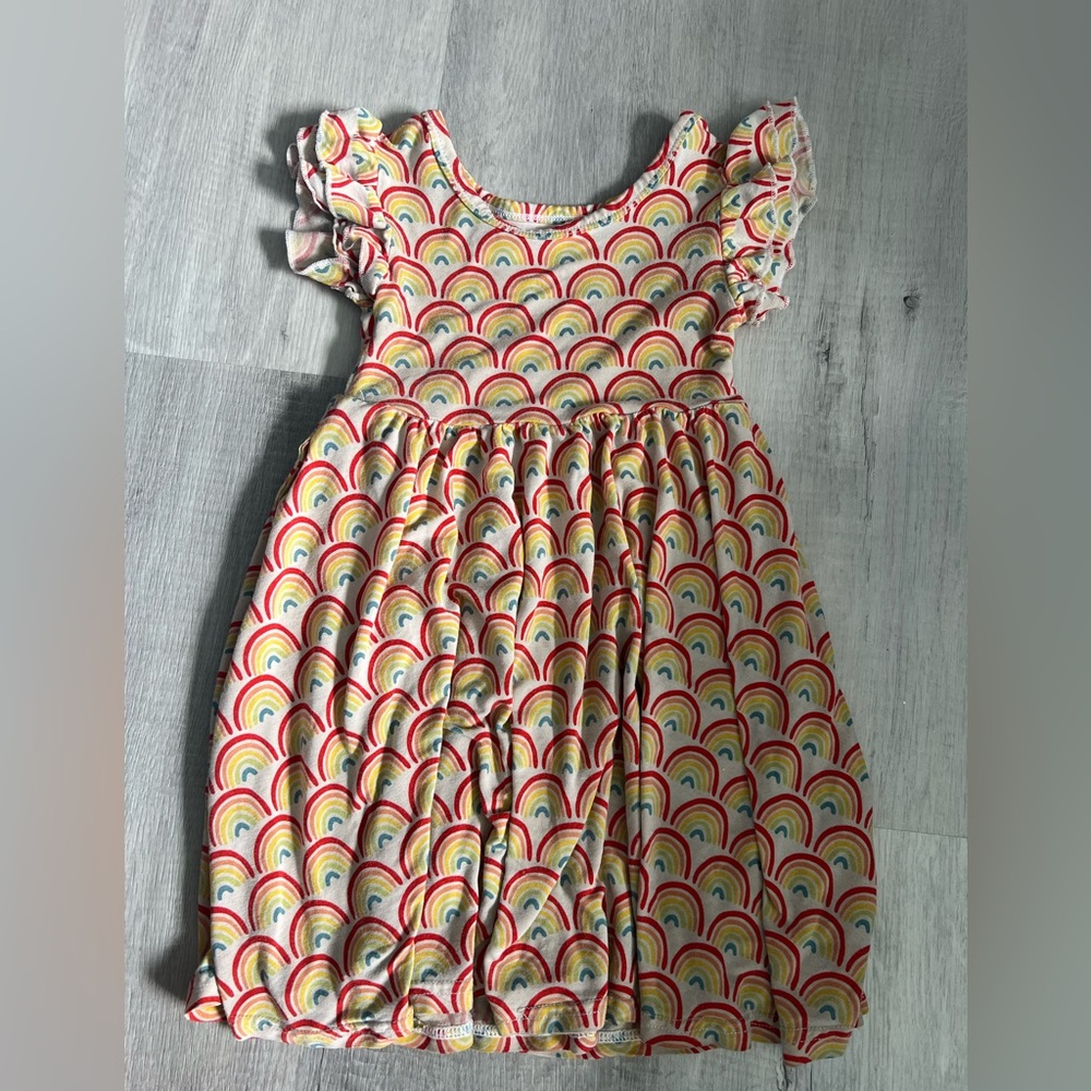 Little Sleepies Colorful Rainbow Kids Dress - Picture 3 of 4